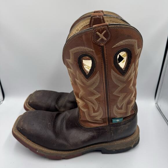 Twisted X Men's Waterproof Chocolate & Spice Western Work Boots MXBAW02 12D - Picture 4 of 6
